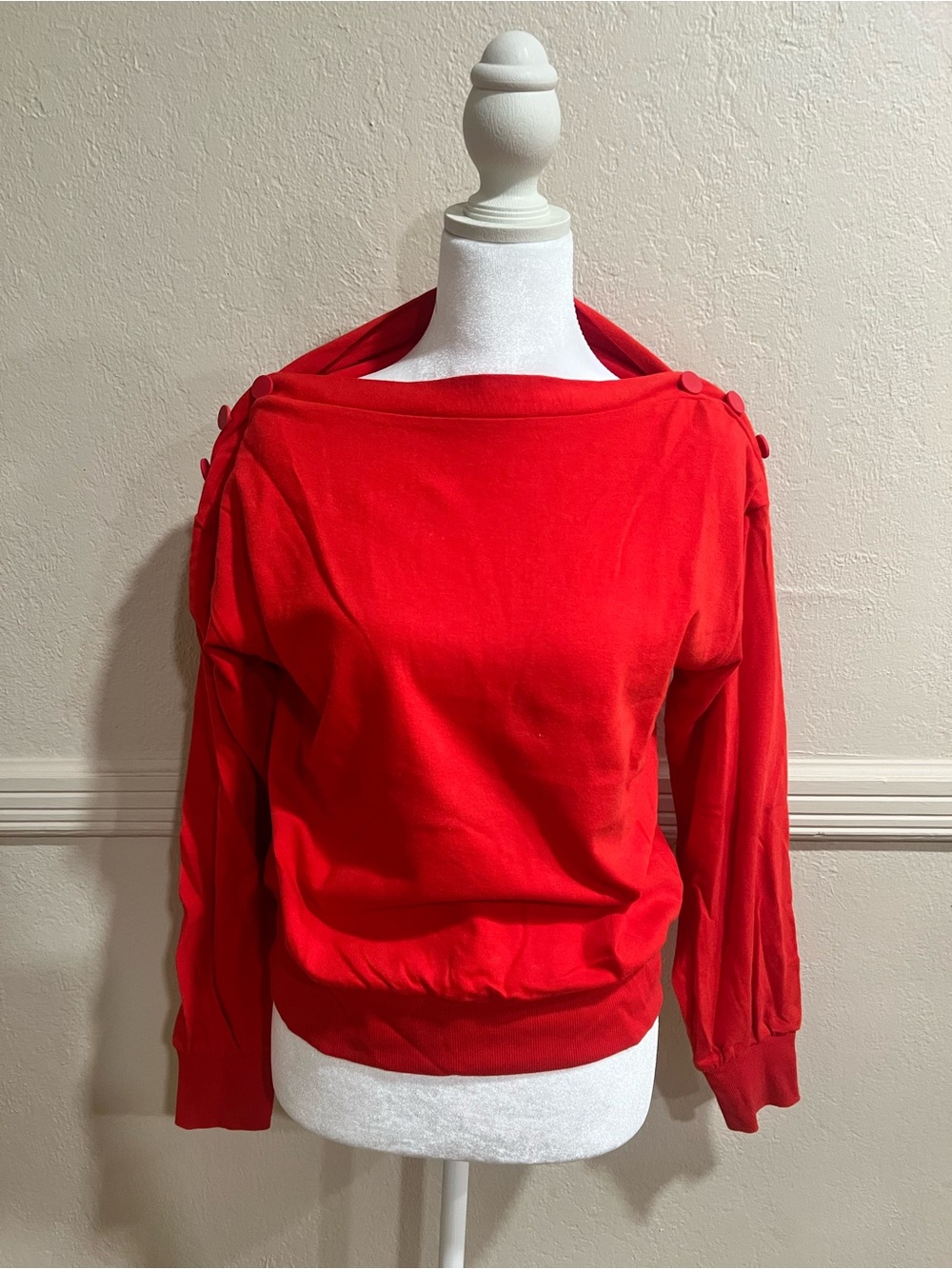 Forever 21 Red Knit Sweater with Button Accents